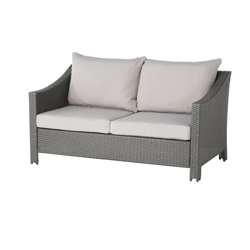 Christopher Knight Home Outdoor Antibes 5-piece Wicker Chat Set with Cushions