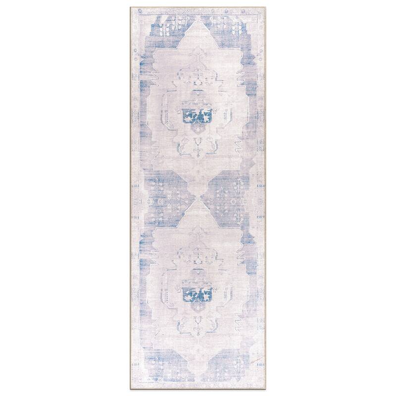 World Rug Gallery Vintage Medallion Machine Washable Non Slip Area Rug
