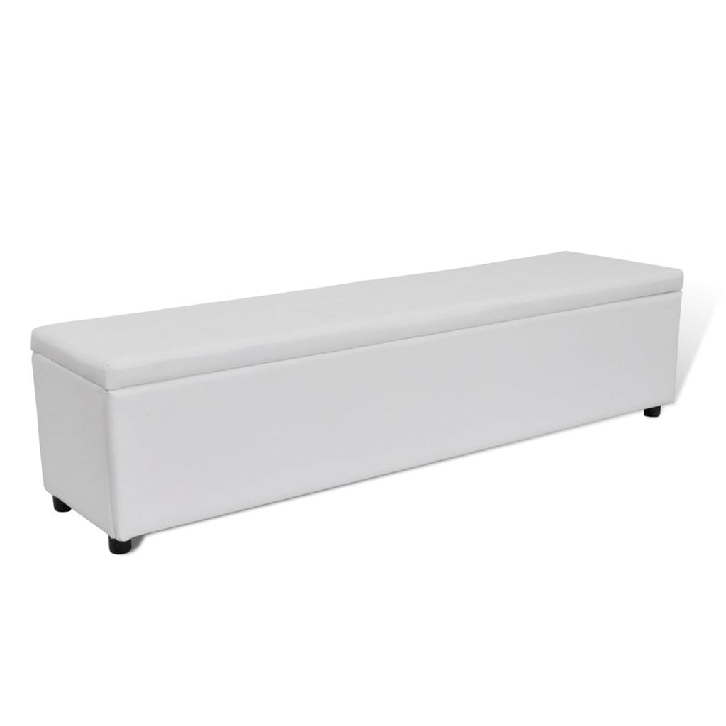 Shop Vidaxl White Storage Bench Large Size Overstock 18965434