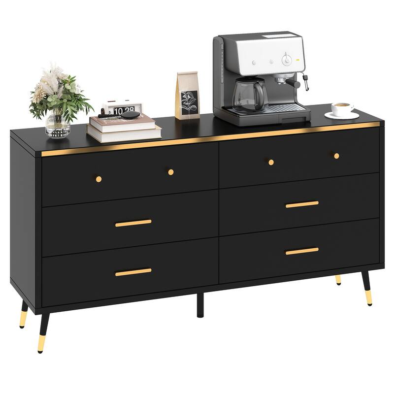 Moasis 47" W 6 Drawers Double Dresser for Bedroom, Chests of drawers