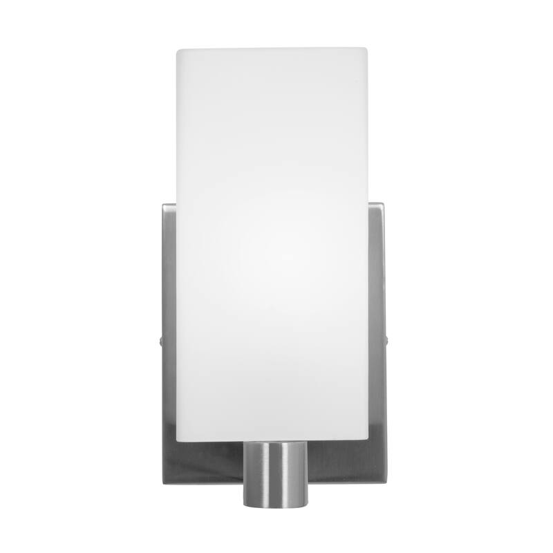 Access Lighting Archi - 1-Light Vanity - Brushed Steel Finish - Opal Glass Shade