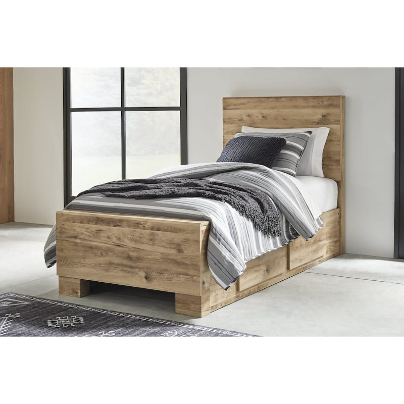 Signature Design by Ashley Hyanna Tan Brown Bed with 2 Side Storage - Twin