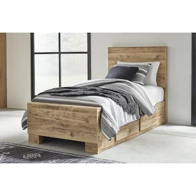 Signature Design by Ashley Hyanna Tan Brown Bed with 2 Side Storage