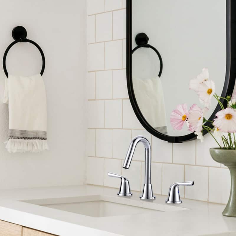 WOWOW 8 in. Widespread Double Handle Bathroom Faucet
