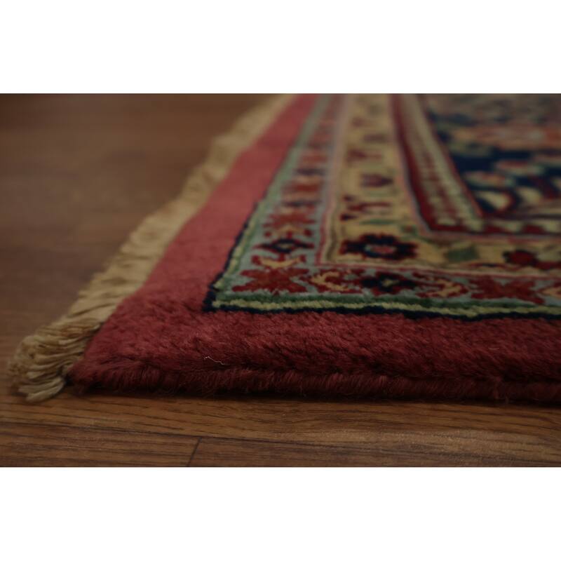 Hand Knotted Oriental 100% Wool Carpet Traditional Floral Red Sarouk Area Rug - 11' 9'' X 7' 9''