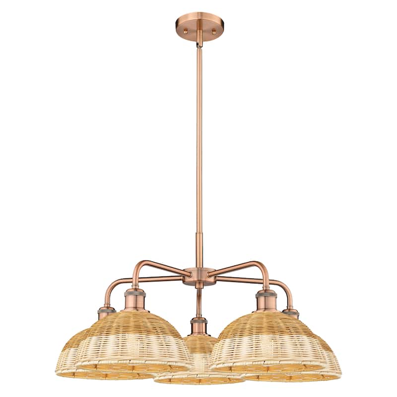 Innovations Lighting Endless Possibilities Ballston - Bristol Natural II - 5 Light 28" Stem Hung Chandelier - Antique Copper