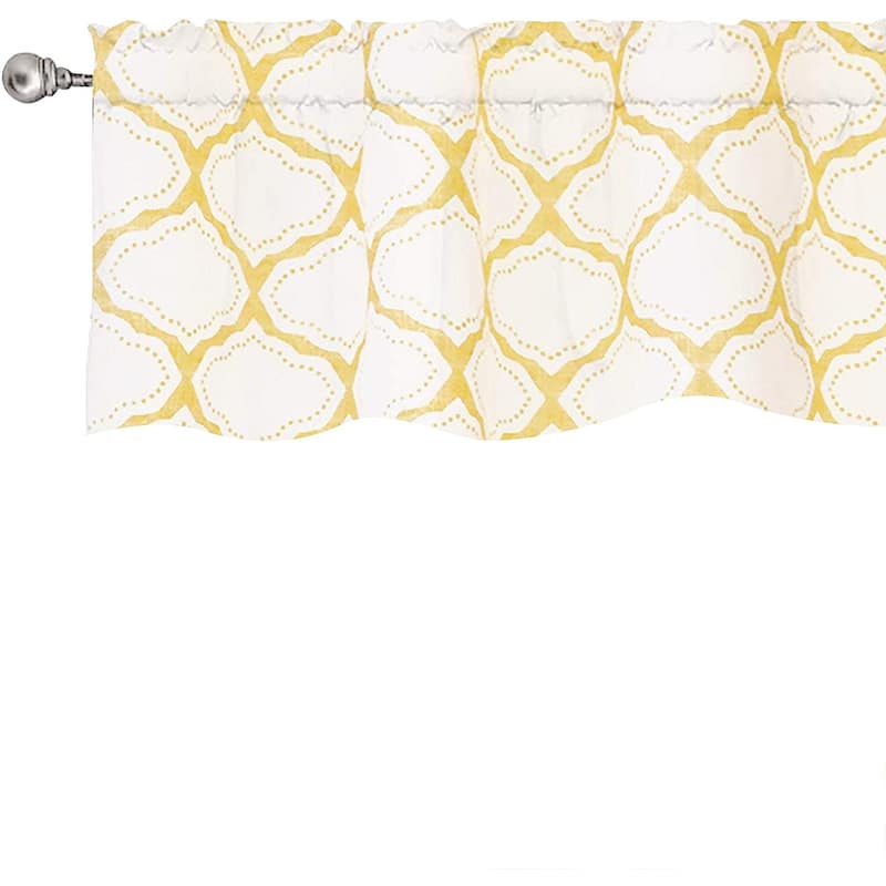 DriftAway Geo Trellis Window Curtain Valance - 52 x 14 - Yellow