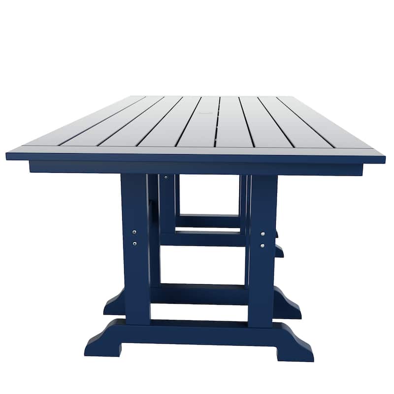 Laguna Hdpe All Weather Outdoor Patio Rectangular Adirondack Dining Chairs With Table (7-Piece Set)