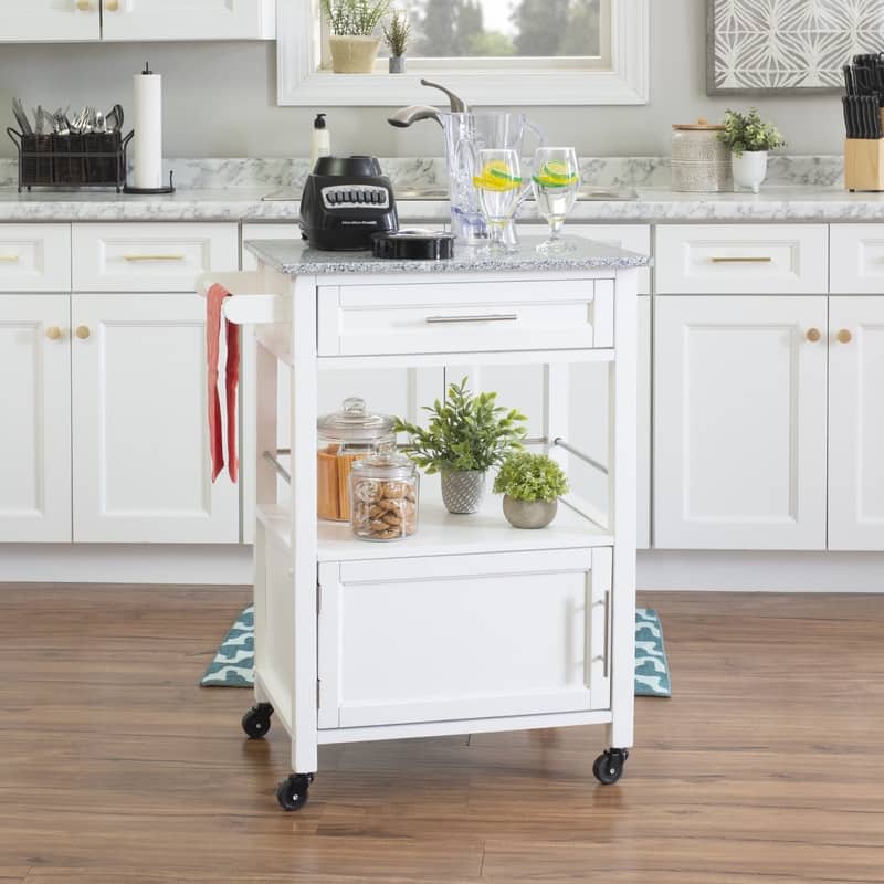 Elaine Mobile Kitchen Cart with Granite Top