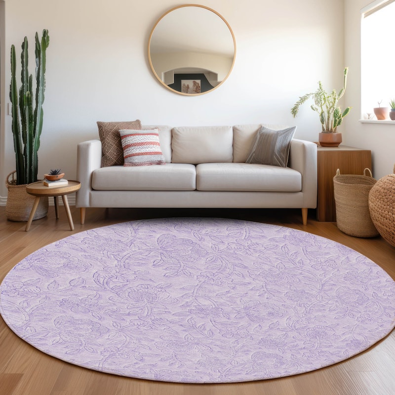Machine Washable Indoor/ Outdoor Chantille Floral Farmhouse Rug