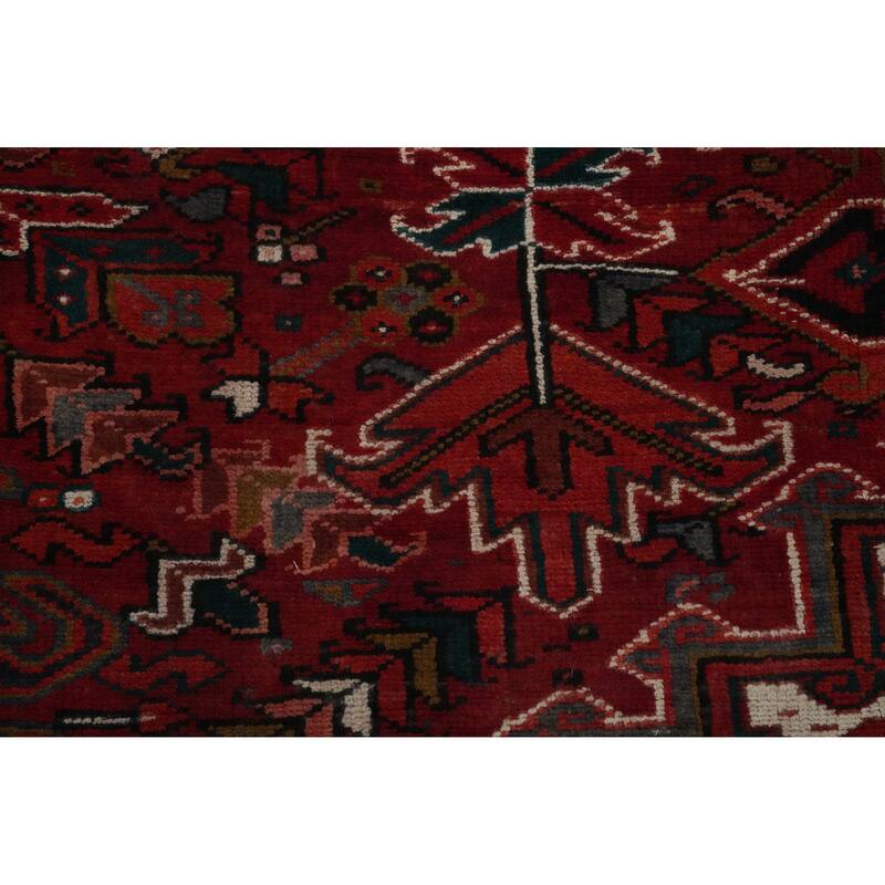 Hand Knotted Oriental 100% Wool Carpet Traditional Medallion Red Heriz Area Rug - 12' 9'' X 10' 0''