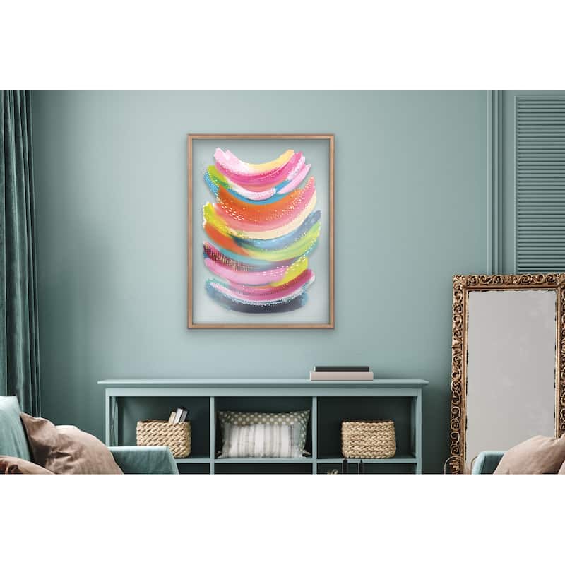 Kate and Laurel Blake Bright Abstract Framed Glass Art by Ettavee
