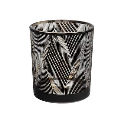 Glass Votive Holder (Waves) - Set of 2