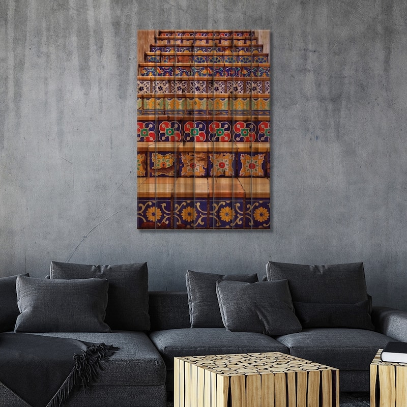 San Antonio Print On Wood by Ann Hudec - Multi-Color