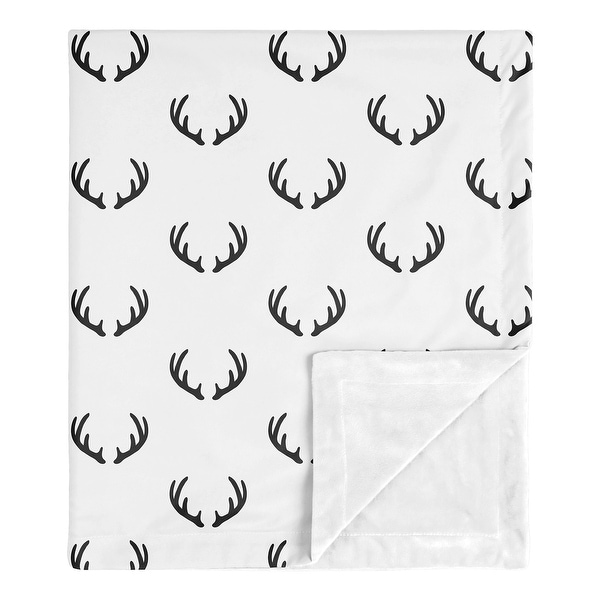 Woodland Deer Collection Boy Baby Receiving Security Swaddle Blanket - Black and White Rustic Antler. Opens flyout.