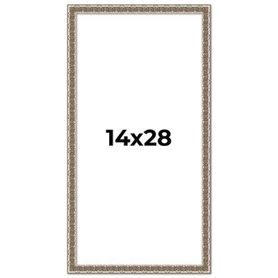 14x28 Frame Silver Versailles Ornate Solid Wood Picture Frame | 1 Inch