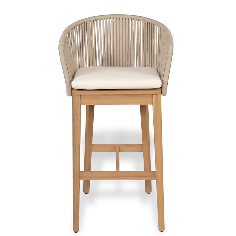 Christopher Knight Home- Eulalia Acacia Wood Patio Bar Stool (Set of 2)