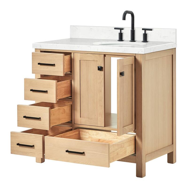 Ariel A036SRCQOVO Cambridge 36" Free Standing Single Basin Vanity Set