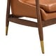 preview thumbnail 8 of 7, Mid-Century Faux Leather Accent Chair with Cushioned Seat