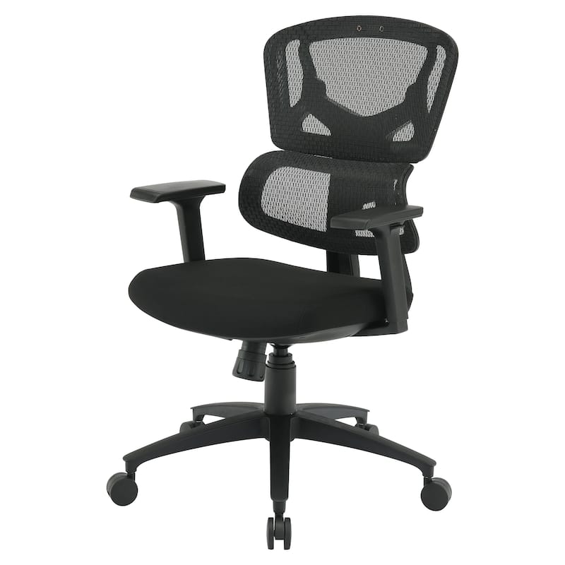 Black Mesh Managers Chair with Fabric Seat