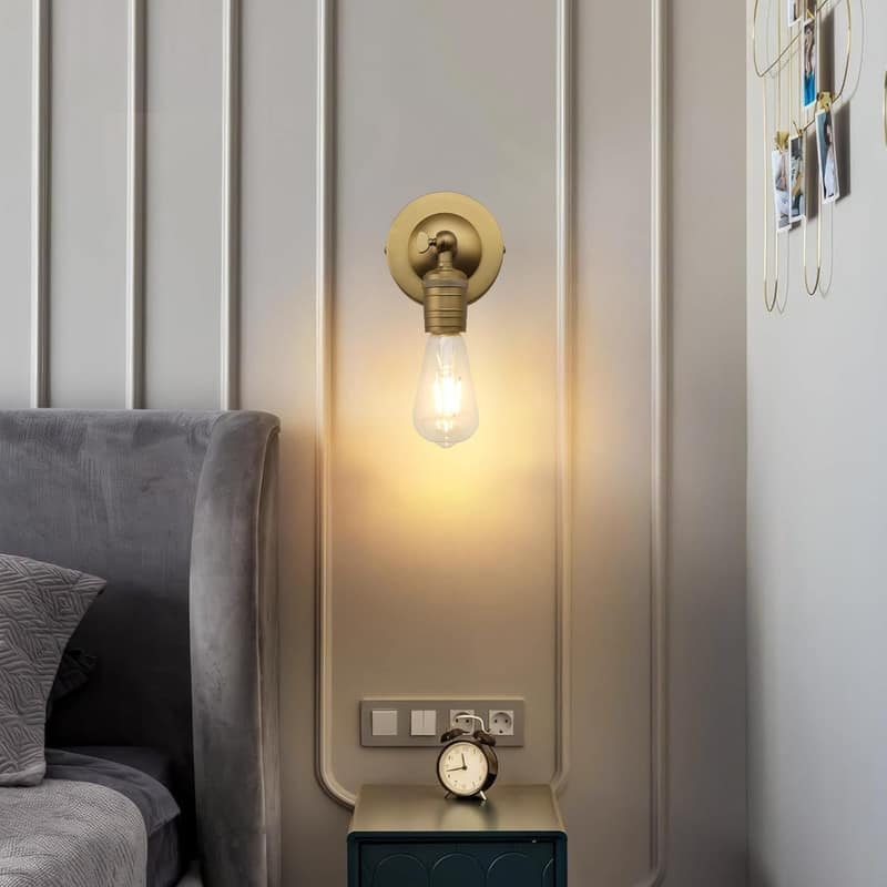 1 Light bulb light gold wall sconce metal wall light