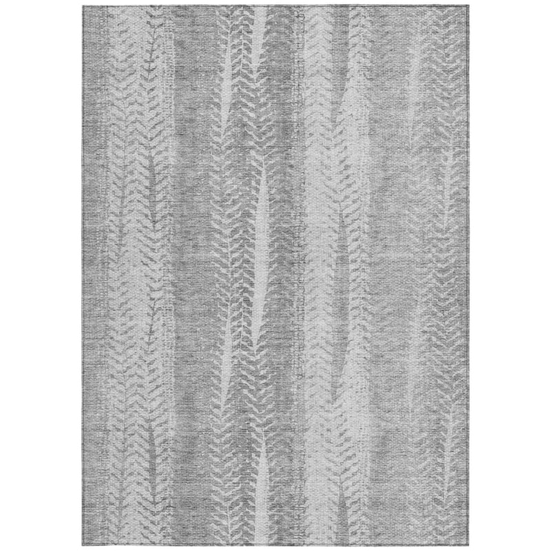 HomeRoots Botanical Leaves Transitional Rectangle Outdoor Rug