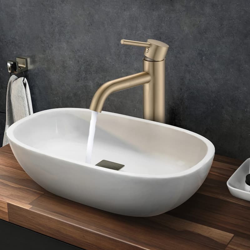 DORNBERG Single Hole Bathroom Sink Vessel Faucet in Golden