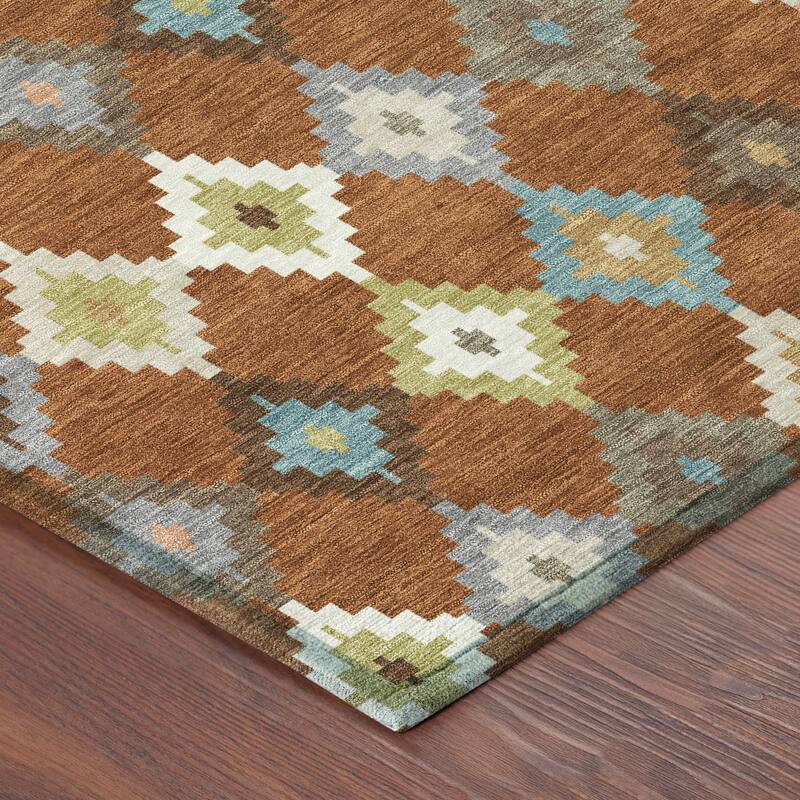 Machine Washable Indoor/ Outdoor Global Ahmet Chantille Rug