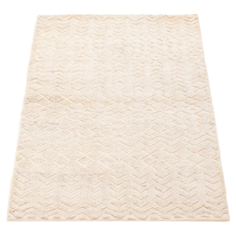 ECARPETGALLERY Hand-knotted Tangier Cream Wool Rug - 3'0 x 4'10