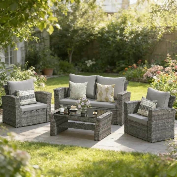 Royalcraft 4 Piece PE Rattan Wicker Outdoor Patio Furniture Set