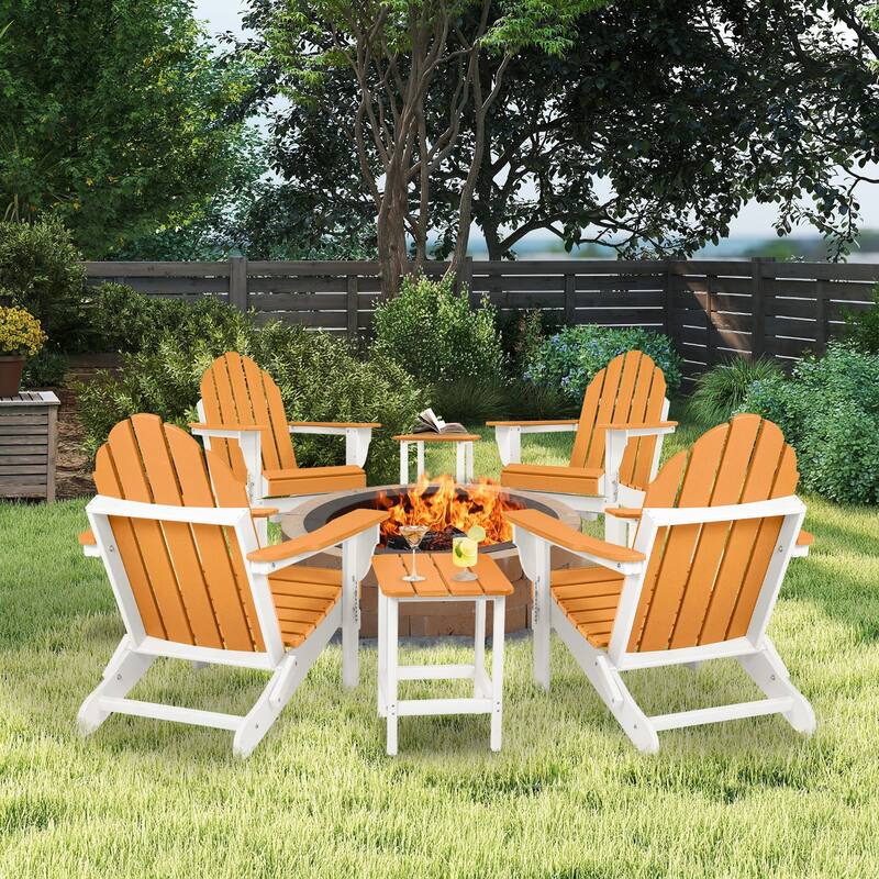 Aoodor HDPE Folding Adirondack Chair - 21.6"W x 32.3"D x 37"H