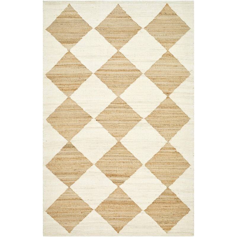 Wilfredo Transitional Checkered Jute Area Rug