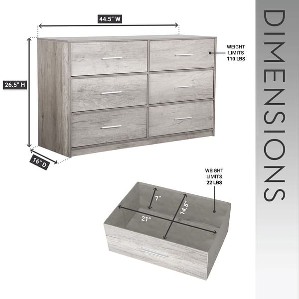 how long is a dresser Lind 7-Drawer Dresser