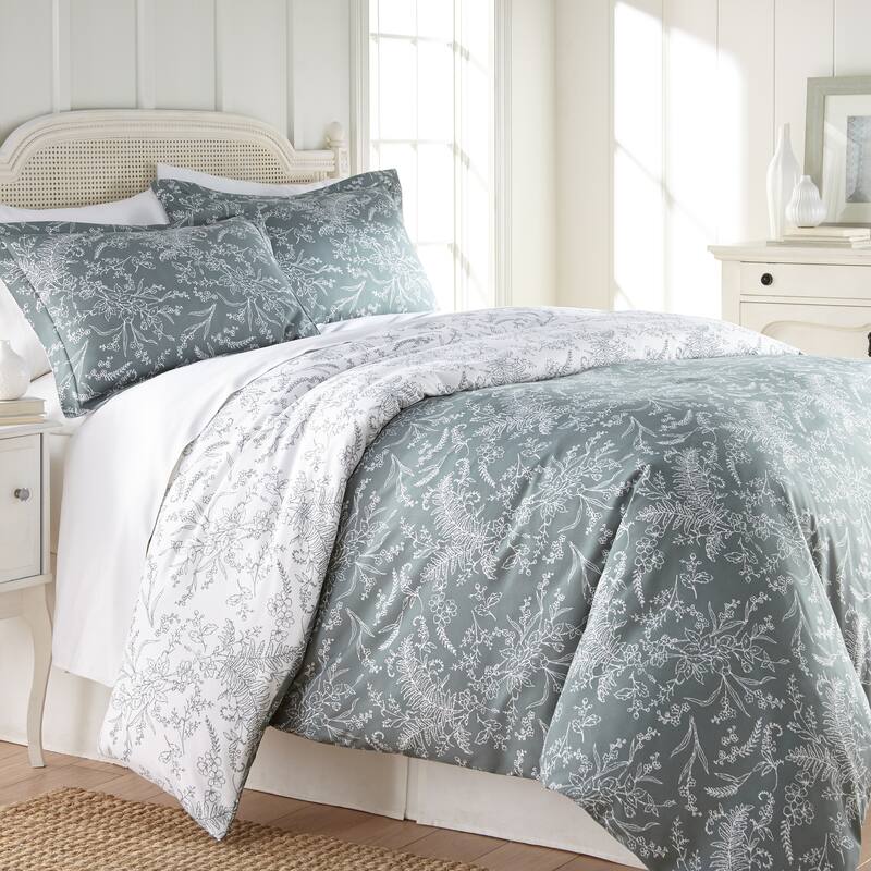 Winter Brush Botanical Duvet Cover and Sham Set - Teal - Twin - Twin XL