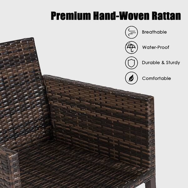 Shop Costway 5pcs Rattan Patio Furniture Set Chairs Ottoman