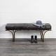 preview thumbnail 21 of 20, Jessie 55L x 16W Brown Leather Seat W/Black Metal Base Accent Bench - 55.0L x 16.0W x 19.0H