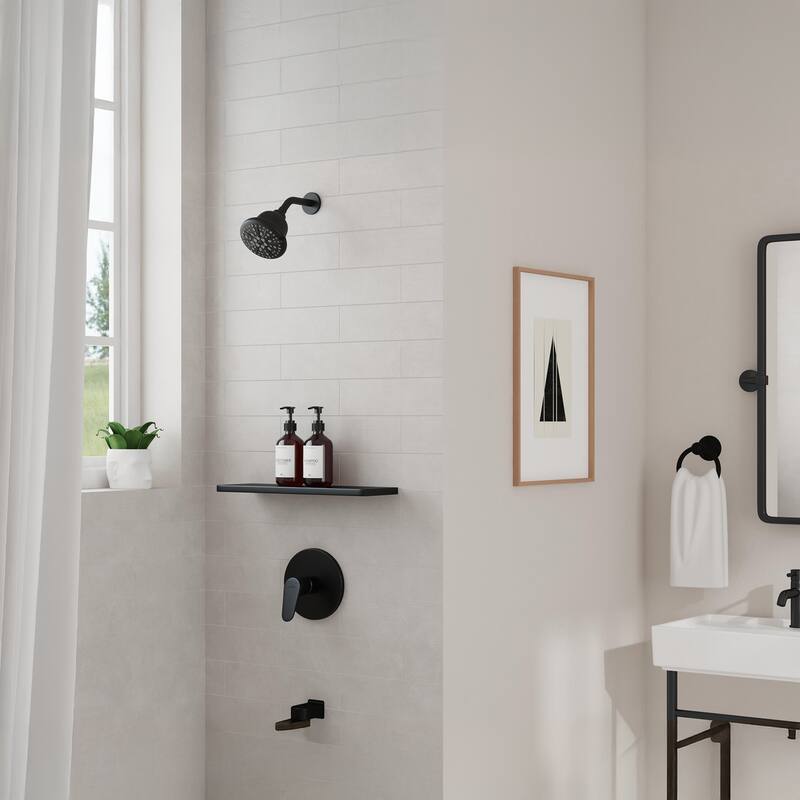 Fold Away Tub Spout with Diverter Universal Connection Options Matte Black