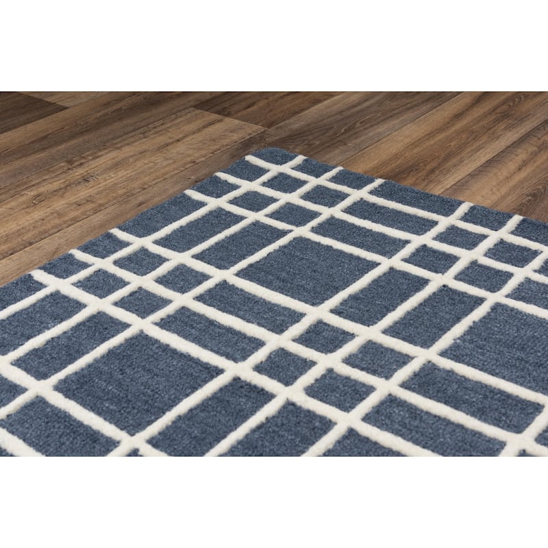 Alora Decor Lofton Plaid Hand-tufted Wool Rug