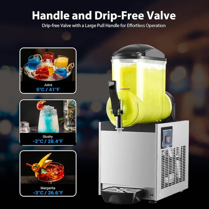 Commercial Slushy Machine, 3L/6L/12L/24L/36L, Self-Cleaning, for Margaritas, Alcoholic Beverages, Smoothies, and Soft Ice Cream