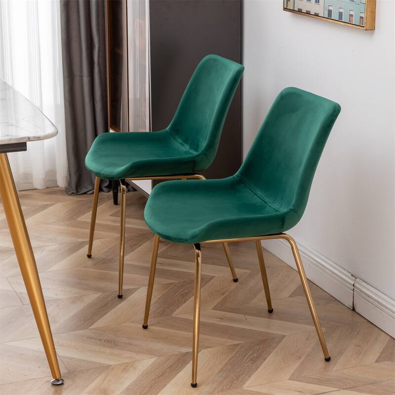 Modern Velvet Dining Chair, Set of 2, Blue/Green/Red