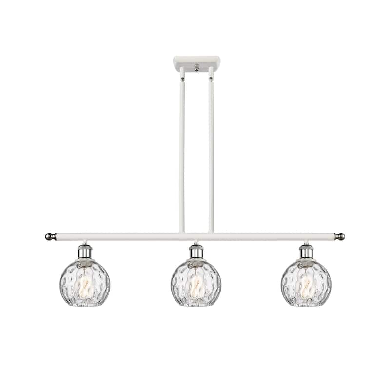 Innovations Lighting 516-3I-9-36 Athens Linear Athens 3 Light 36" Wide - White and Polished Chrome / Clear Water Glass