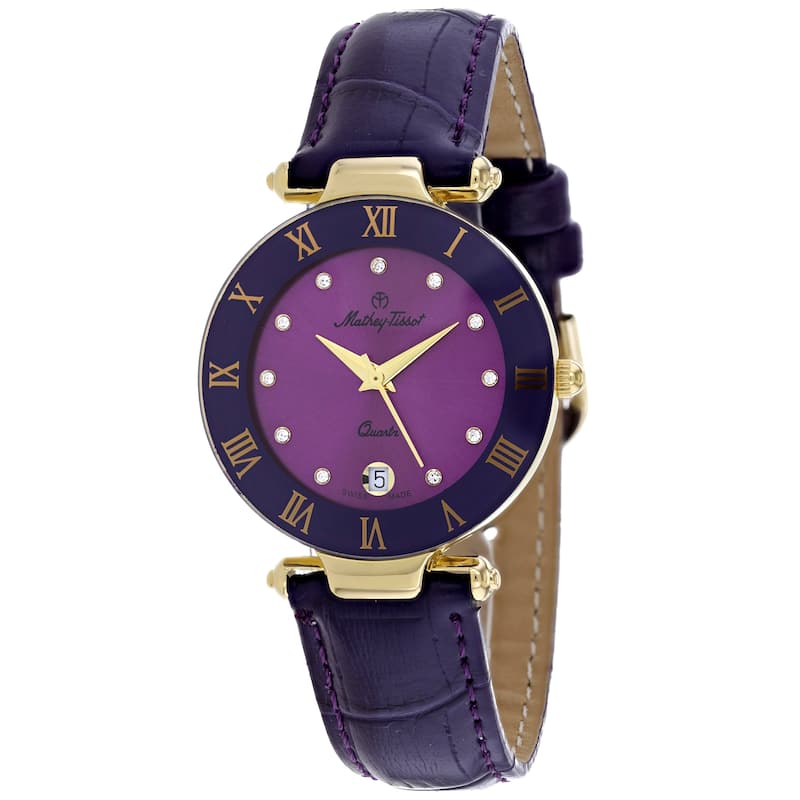 Mathey Tissot Women's Coupole Purple Dial Watch - K229FV - One Size