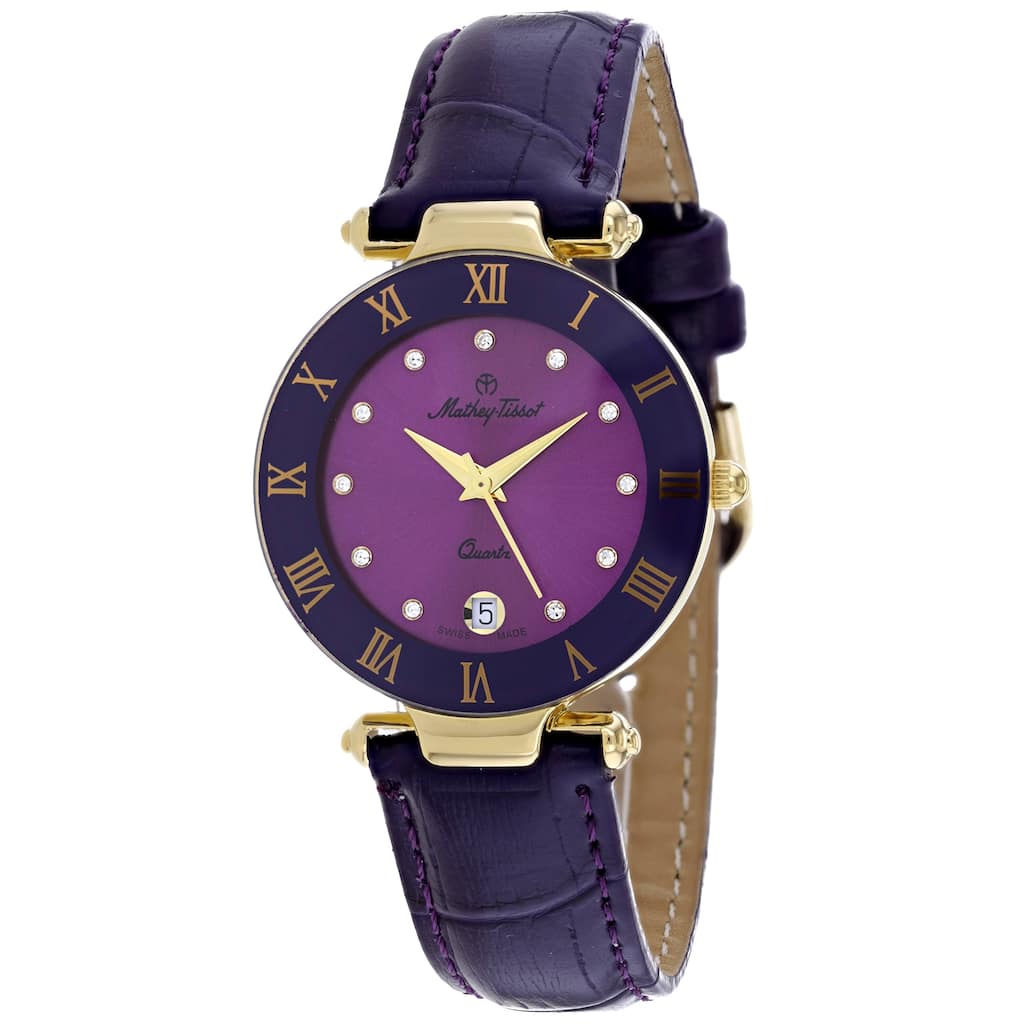 Mathey Tissot Women's Coupole Purple Dial Watch - K229FV - One Size
