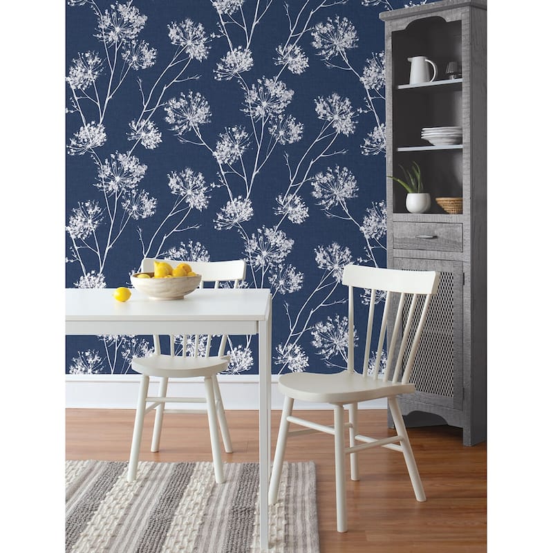 NextWall One O'Clocks Botanical Peel and Stick Removable Wallpaper