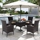 preview thumbnail 9 of 52, Kullavik Outdoor Dining Set, Rattan Patio Furniture Dining Table & Chairs