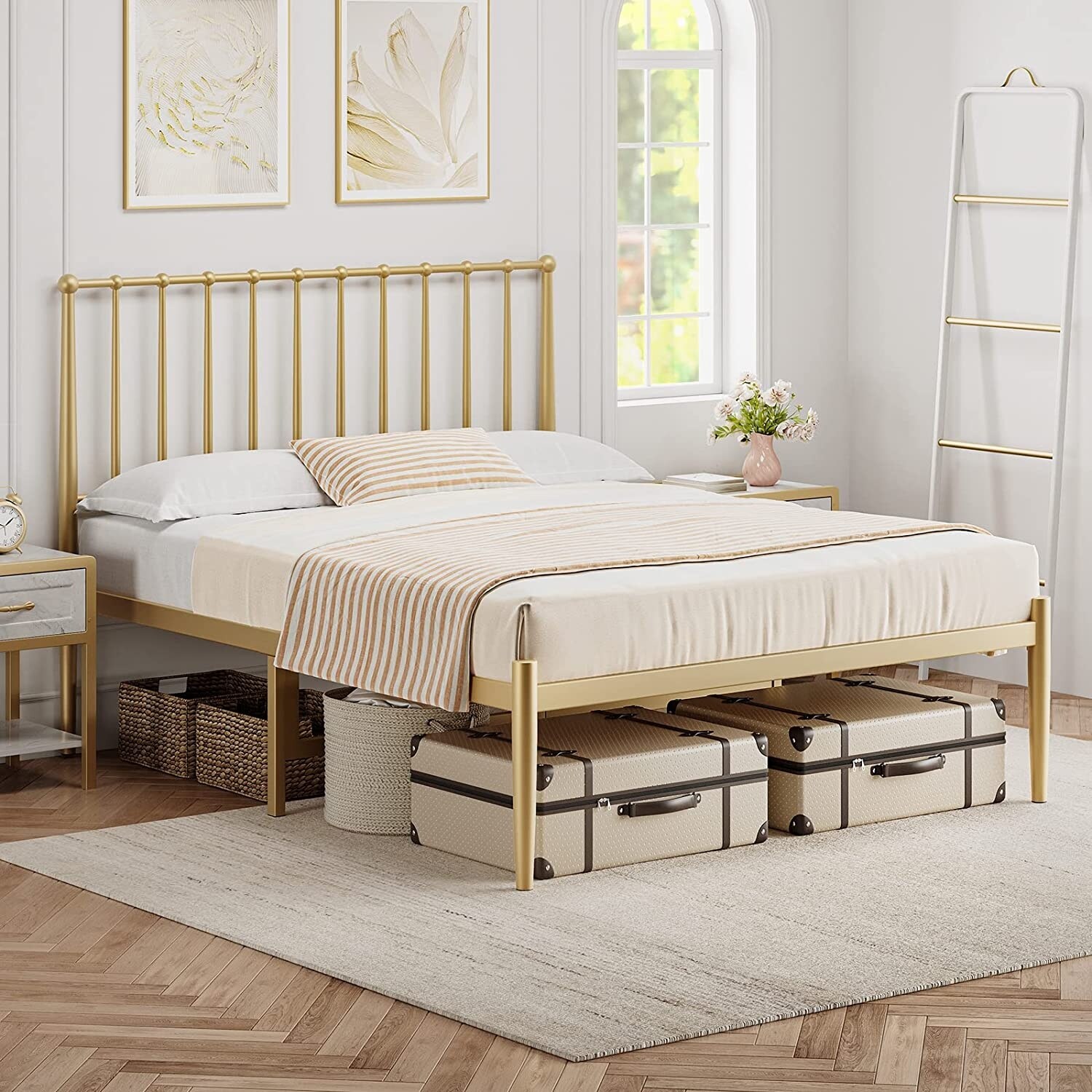 14 inch platform bed store frame with headboard