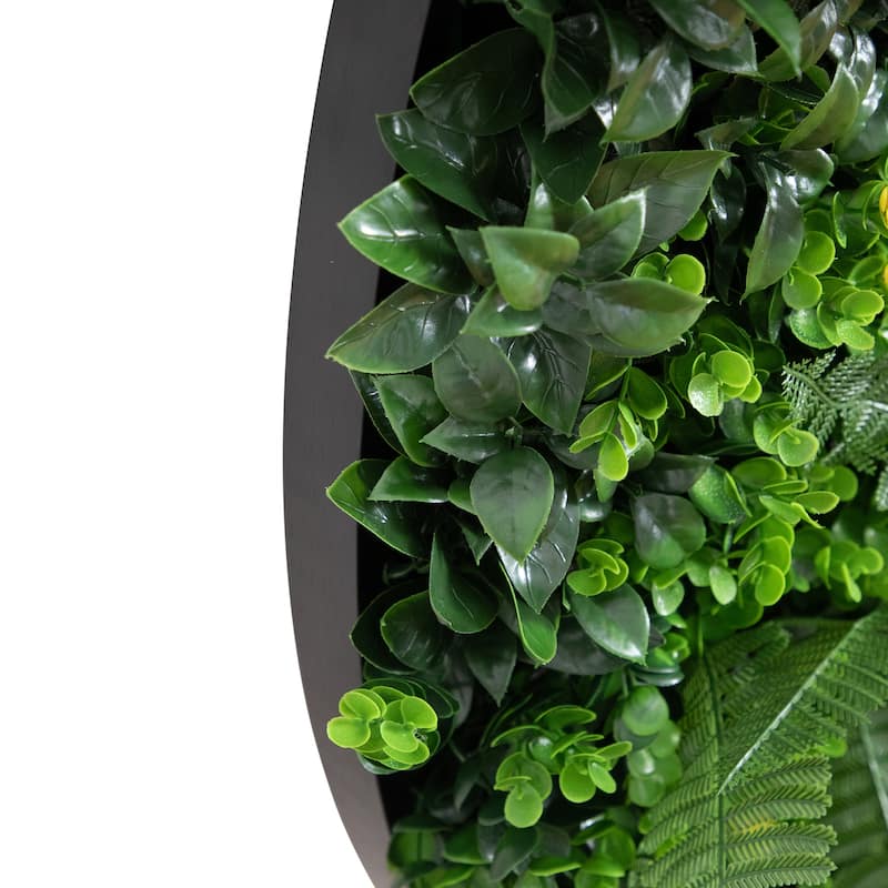 Amalfi Coast Round Framed Living Wall Panel - 40" - Green