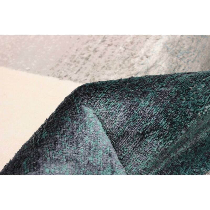 ECARPETGALLERY Machine Woven Rylie Teal Area Rug