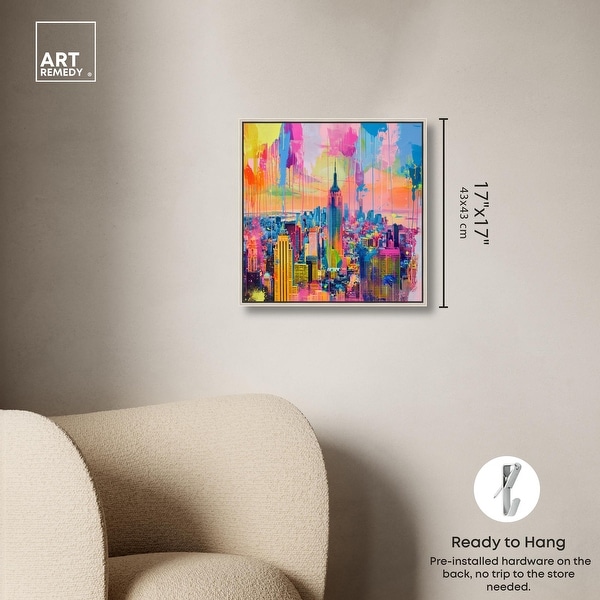 Vibrant Visions of NYC Canvas Graffiti Art by Art Remedy - Bed