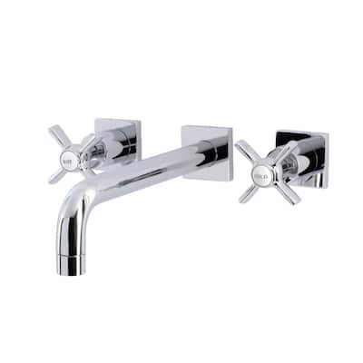 Millennium 3-Hole Wall Mount Roman Tub Faucet in Brushed Brass